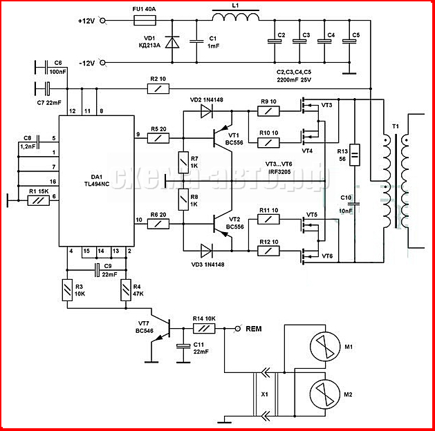 схема 12 220 инвертор
