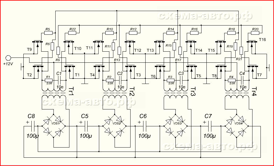 преобразователь схема с 12 на 220