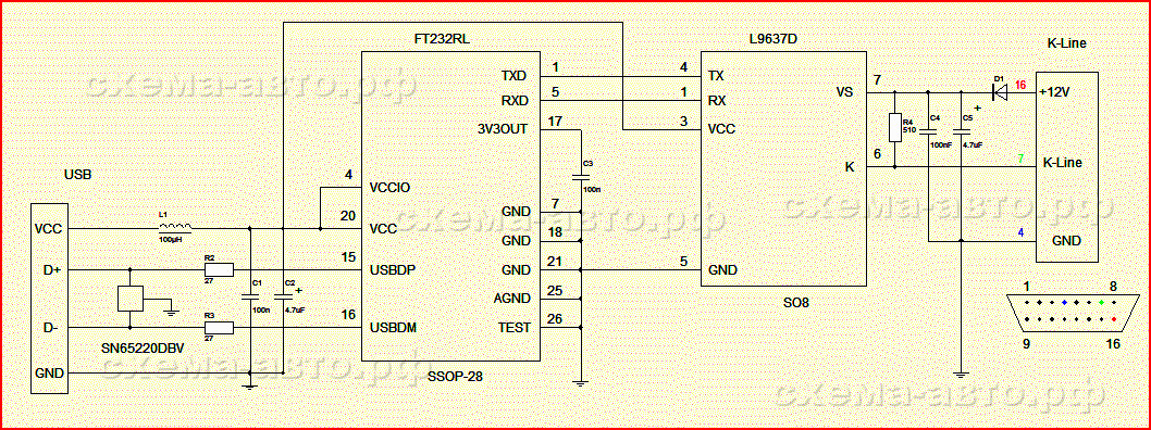 J2534 адаптер своими руками схема