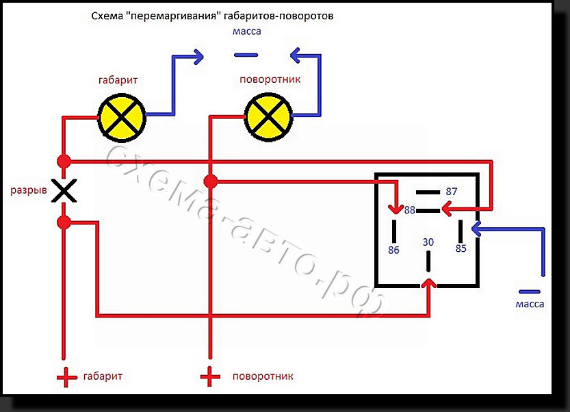 Ваз 2106 схема подключения поворотов